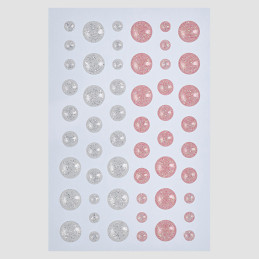 Design5 - Enamel Dots GLIMMER - Pearly Pink + Hvid - D500023ED