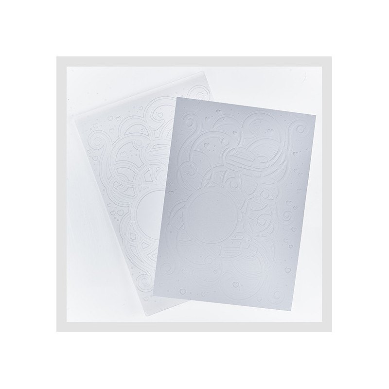 Design5 - Embossingfolder - Swirl Med Hjerter - D500001EF