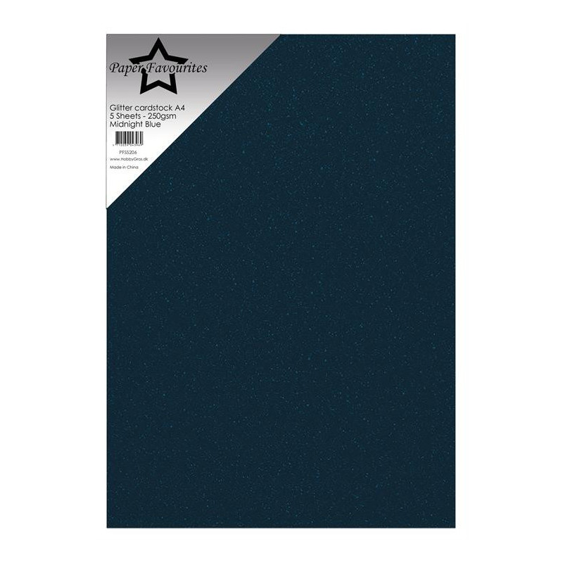 Paper Favourites - Glitter Cardstock - Midnight Blue