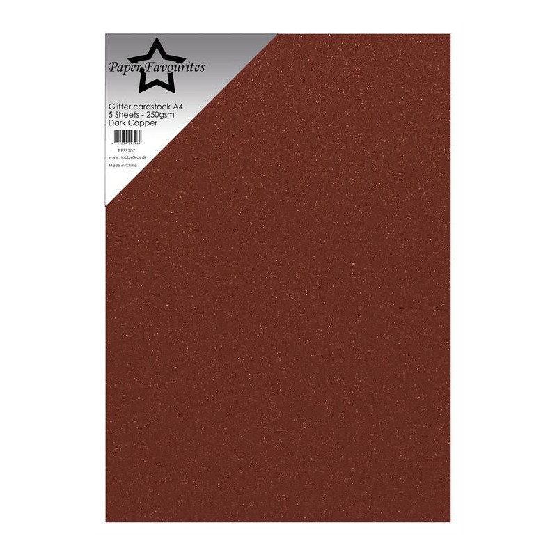 Paper Favourites - Glitter Cardstock - Dark Copper