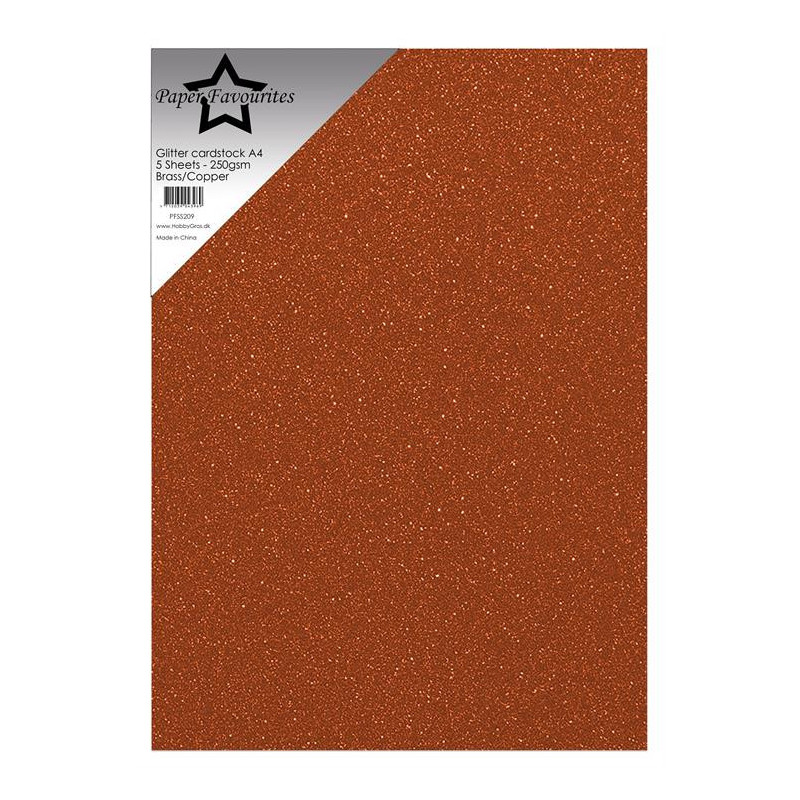Paper Favourites - Glitter Cardstock - Brass/Copper