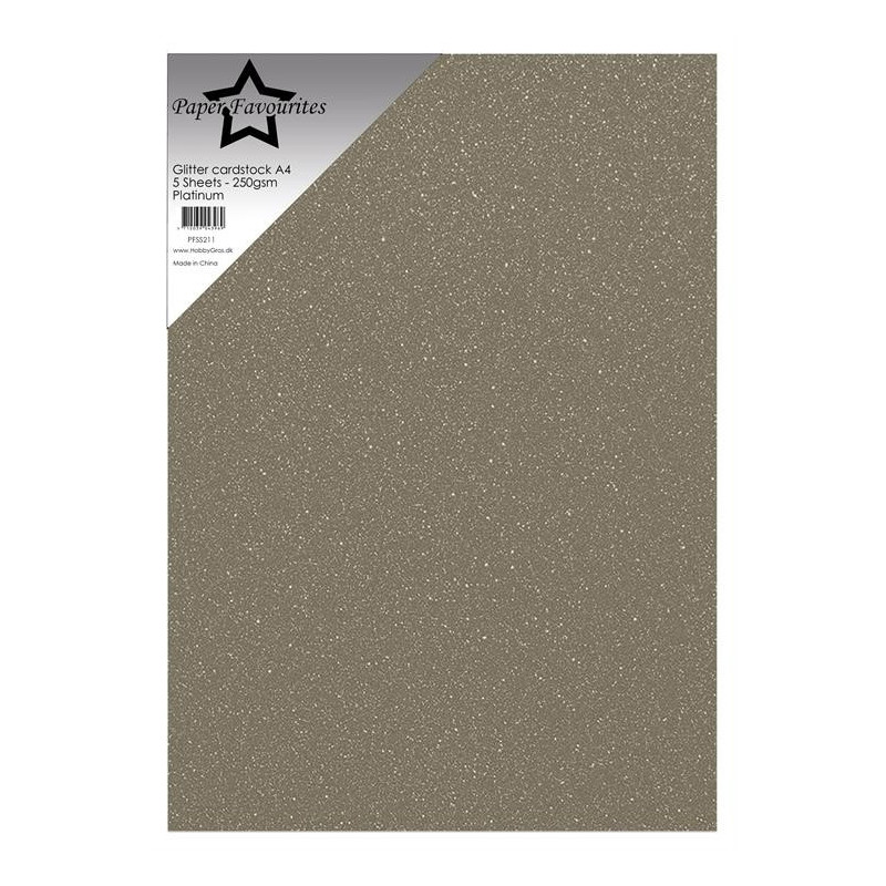 Paper Favourites - Glitter Cardstock - Platinum