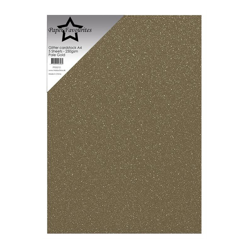 Paper Favourites - Glitter Cardstock - Pale Gold