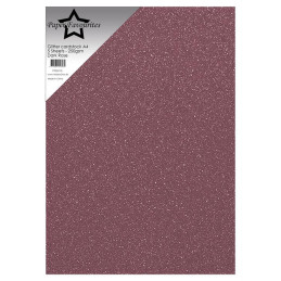 Paper Favourites - Glitter Cardstock - Dark Rose