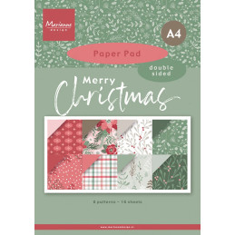Marianne Design - Papirblok A4 - Merry Christmas - PK9217