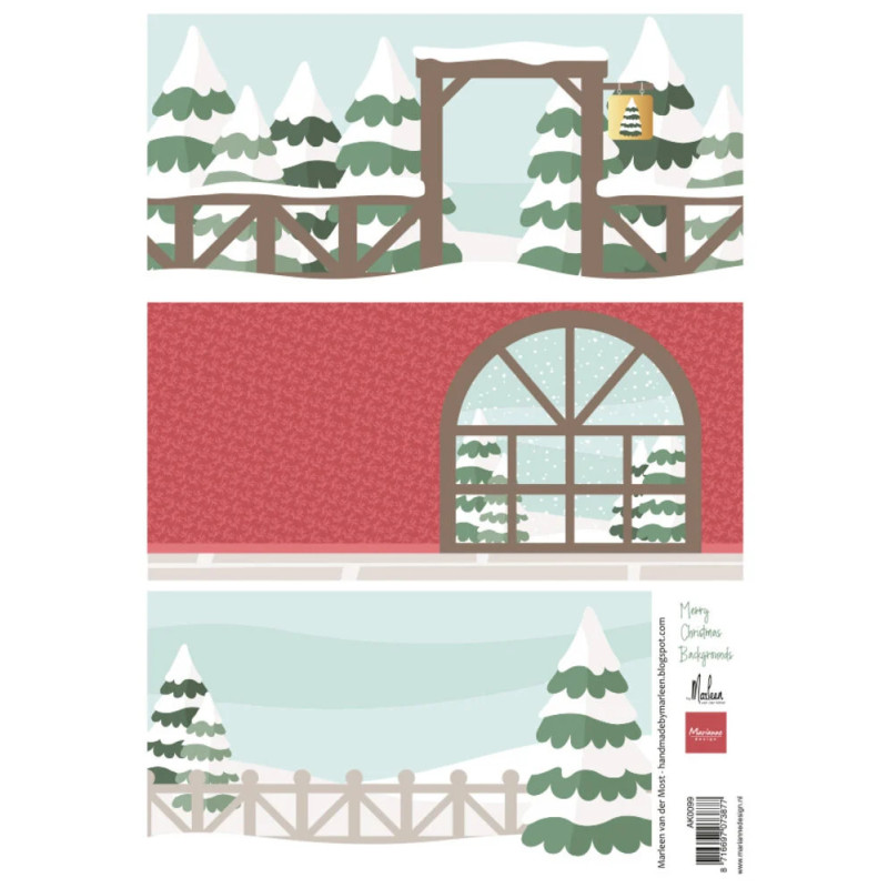 Marianne Design - Merry Christmas Backgrounds - AK0099