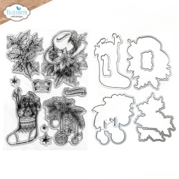 Elizabeth Craft Designs - Stamp And Die Set - Art Journal Specials - Deck The Halls