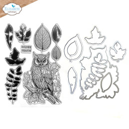 Elizabeth Craft Designs - Stamp And Die Set - Art Journal Specials - Golden Season