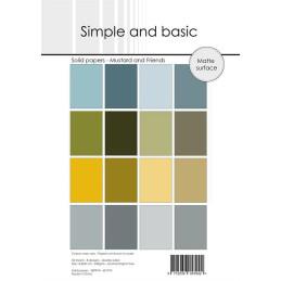 Simple And Basic - Papirpakke A5 - Solid Papers - Mustard And Friends - SBP974