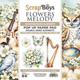 ScrapBoys - Pop Up Paper Pad - Double Sided Elements - Flowers Melody