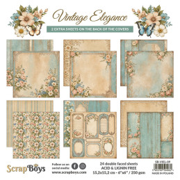 ScrapBoys - Papirblok 15x15 - Vintage Elegance