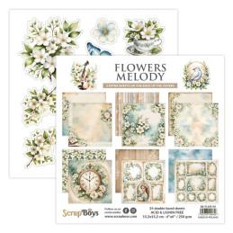 ScrapBoys - Papirblok 15x15 - Flowers Melody