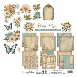 ScrapBoys - Papirblok 20x20 - Vintage Elegance