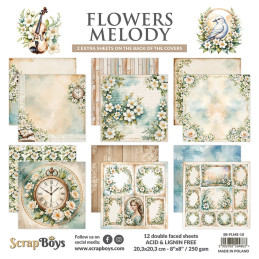 ScrapBoys - Papirblok 20x20 - Flowers Melody