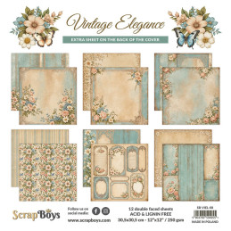 ScrapBoys - Papirblok 30x30 - Vintage Elegance
