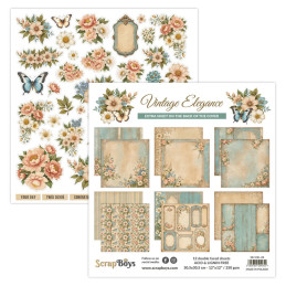 ScrapBoys - Papirblok 30x30 - Vintage Elegance