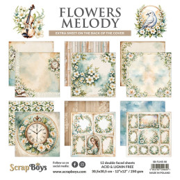 ScrapBoys - Papirblok 30x30 - Flowers Melody