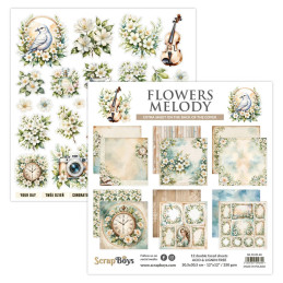 ScrapBoys - Papirblok 30x30 - Flowers Melody