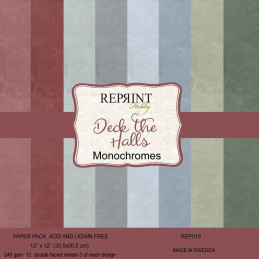 Reprint - Papirpakke 30x30 - Deck The Halls Monochromes - REP015