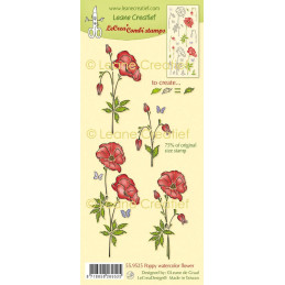 Leane Creatief - Clear Stamp - Poppy Watercolor Flowers - 55.9525