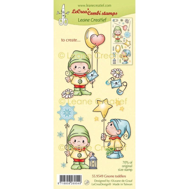 Leane Creatief - Clear Stamp - Gnome Toddlers - 55.9549
