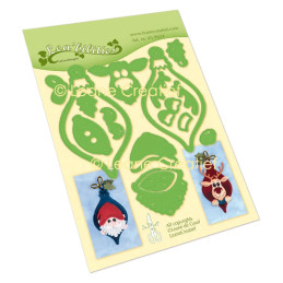Leane Creatief - Ornament Santa & Reindeer - 45.9624