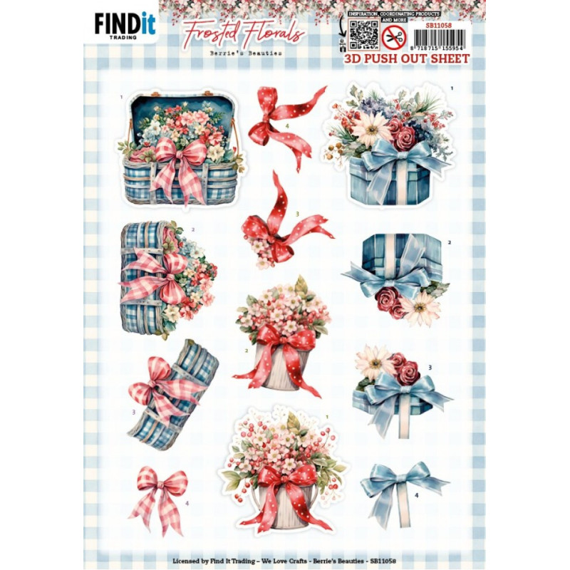 Pushout - Berries Beauties - Frosted Florals - Bow - SB11058
