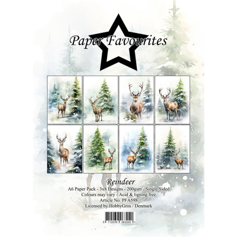 Paper Favourites - Papirpakke A6 - Reindeer - PFA598