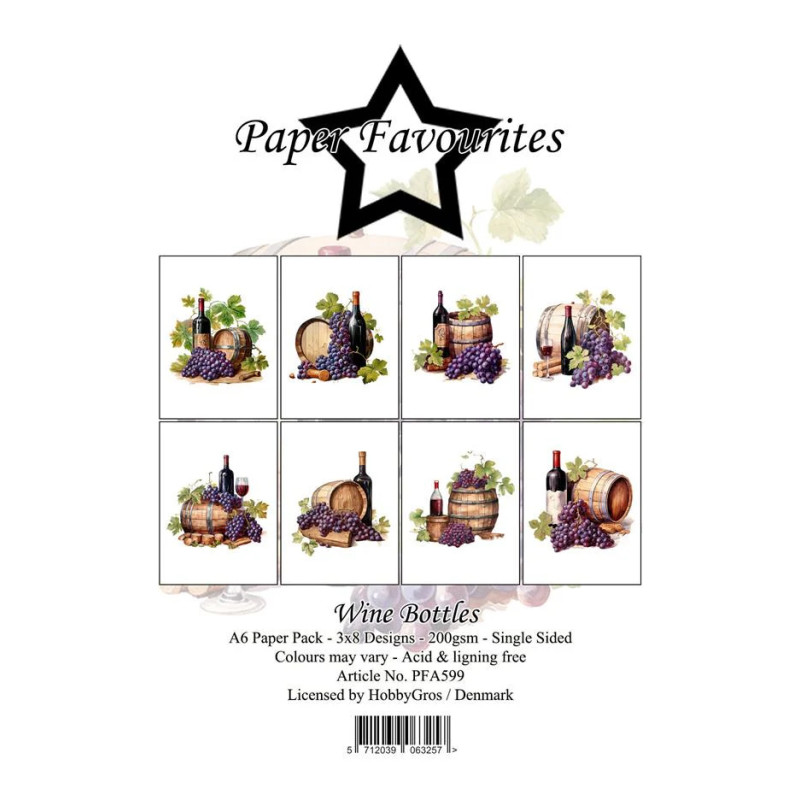 Paper Favourites - Papirpakke A6 - Wine Bottles - PFA599