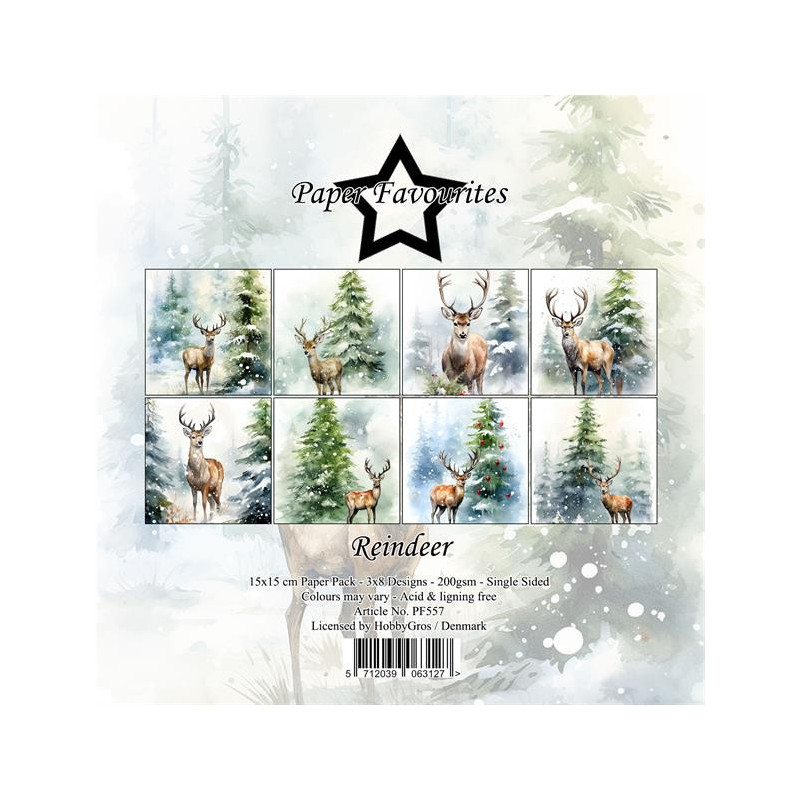 Paper Favourites - Papirpakke 15x15 - Reindeer - PF557