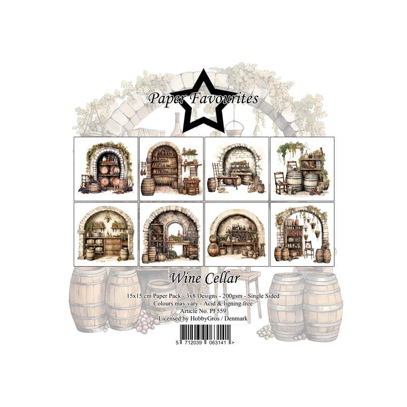 Paper Favourites - Papirpakke 15x15 - Wine Cellar - PF559