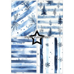 Paper Favourites - Papirpakke A5 - Watercolour Winter - PFA197