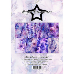 Paper Favourites - Papirpakke A5 - Alcohol Ink Lavender - PFA199