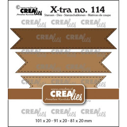 CREAlies - X-tra No.114 - Fishtail Banners Stitched Edge - CLXtra114