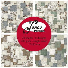 By Lene - Papirpakke 15x15 - Christmas Patchwork - BLP070