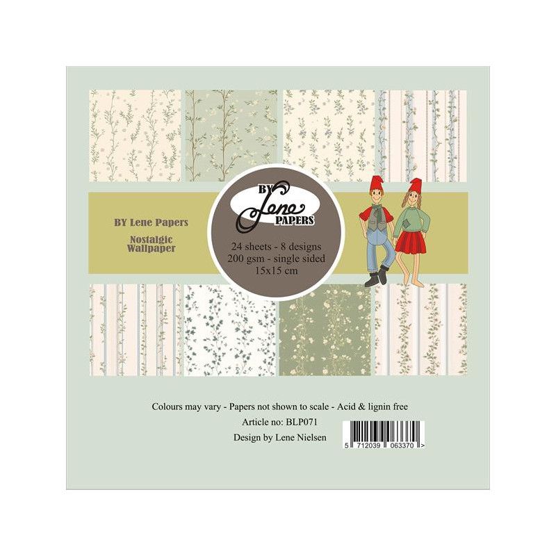 By Lene - Papirpakke 15x15 - Nostalgic Wallpaper - BLP071