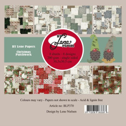 By Lene - Papirpakke 30x30 - Christmas Patchwork - BLP370