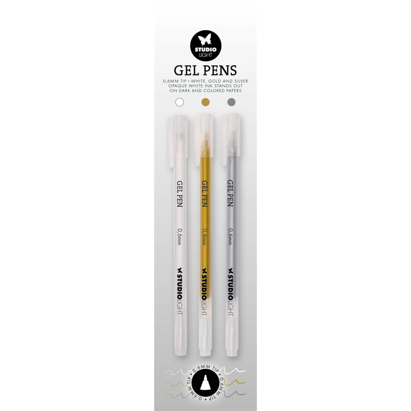 Studio Light - Gel Penns - White, Gold & Silver