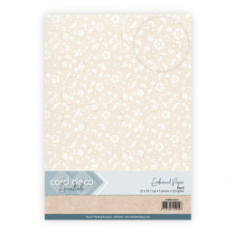 Card Deco Essentials - Embossed Paper - Floral Whispers - Sand