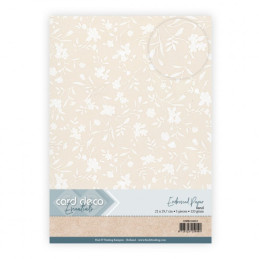 Card Deco Essentials - Embossed Paper - Delicate Blossoms - Sand