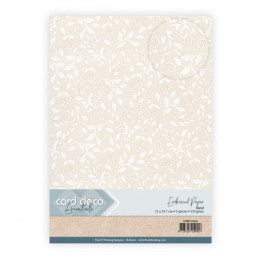 Card Deco Essentials - Embossed Paper - Leafy Lace - Sand