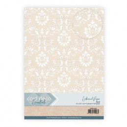 Card Deco Essentials - Embossed Paper - Ornate Damask - Sand