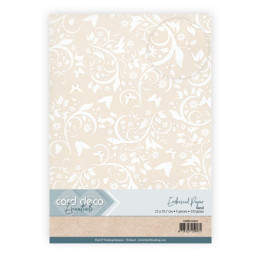 Card Deco Essentials - Embossed Paper - Butterfly Garden - Sand