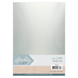 Card Deco Essentials - Metallic Linen Cardstock - Silver