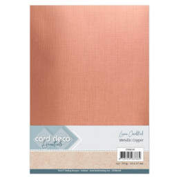 Card Deco Essentials - Metallic Linen Cardstock - Copper