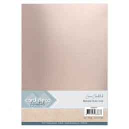 Card Deco Essentials - Metallic Linen Cardstock - Rose Gold