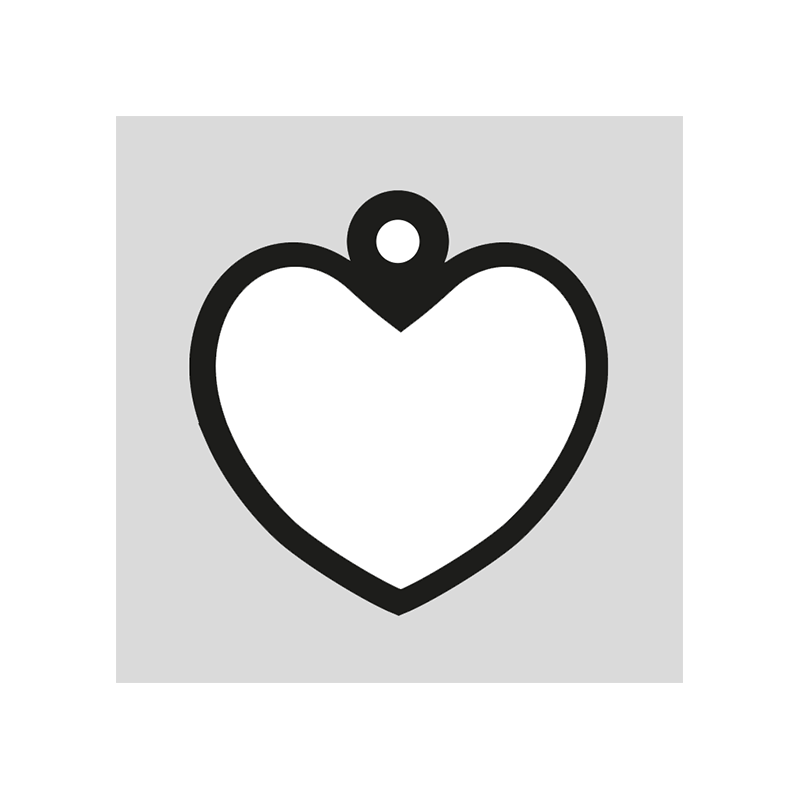 Design5 - Hjerte Tag Med Skygge - D500282D