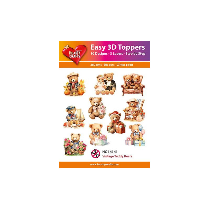 Easy 3D Toppers - Vintage Teddy Bears
