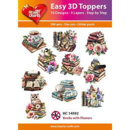 Easy 3D Toppers - Books With Flowers