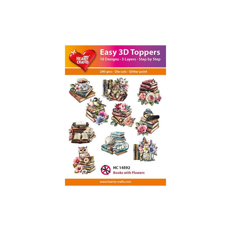 Easy 3D Toppers - Books With Flowers